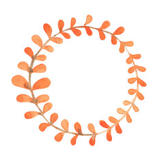 Autumn ivy weed watercolor illustration for decoration on Autumn and Thanksgiving festival.