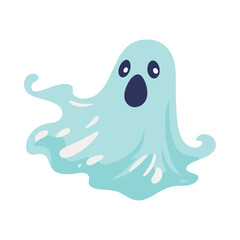 Cute cartoon ghost halloween character