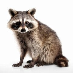 Obraz premium アライグマ 白背景 AI生成画像 ジェネレーティブAI