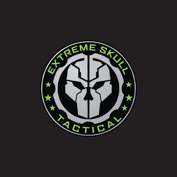 skull logo icon. Extreme tactical gear skull logo design
