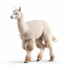 Fototapeta premium アルパカ 白背景 AI生成画像 ジェネレーティブAI