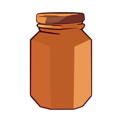 Organic honey in jar with lid label