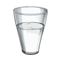 Transparent glass of purified water, freshness