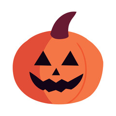 Smiling pumpkin icon brings spooky Halloween fun