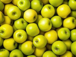 Background of yellow and green apples