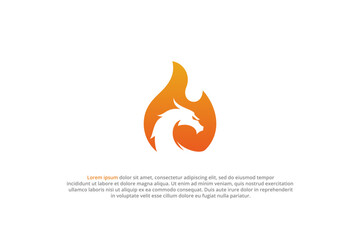 logo dragon fire silhouette abstract hot mythical creature animal
