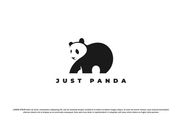 logo famous panda silhouette black abstract