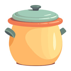 Soup boiling in yellow casserole