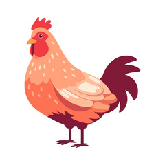 Standing cockerel in farm, crowing at dawn