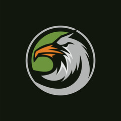 Eagle Logo. Eagle circle gaming logo design template