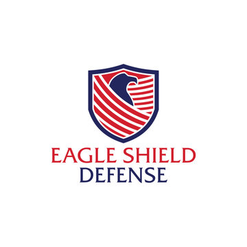 Eagle Logo Design. Eagle Shield defense military logo design template