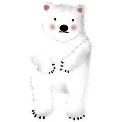 Shy White Polar Bear Standing Alone
