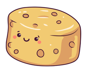 Cute cartoon cheese slice hole