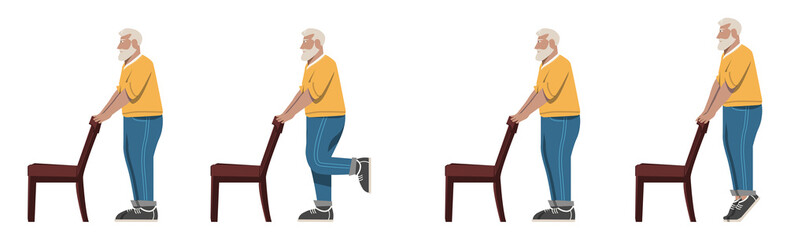 home easy stretching and balancing exercise in older adult 