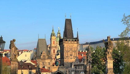 Fototapeta na wymiar カレル橋から撮影した旧市街（チェコ）