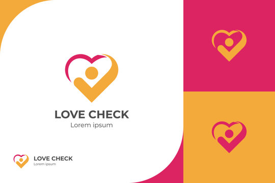 people health check logo. people care symbol, good people health or heart icon design