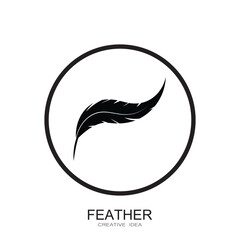 Feather logo icon vector template
