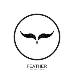 Feather logo icon vector template