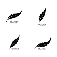 Feather logo icon vector template