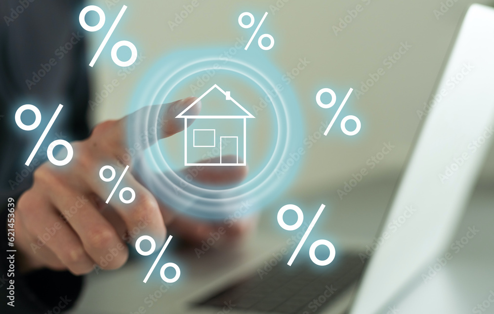 Poster view of a home button of a technology interface surrounded by application - technology app concept
