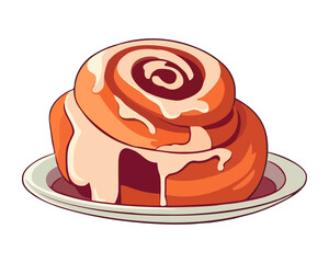 Sweet dessert plate with gourmet cream icing