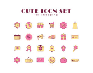 set of icons for web design for shopping