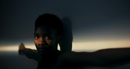 Athletic Endorsement: The African model is the face of a sports brand, promoting athletic apparel or equipment through her captivating poses and fit physique.