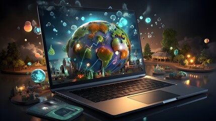 Naklejka premium Tech Connect: Exploring Web Development and AI in an Engaging Online Webinar