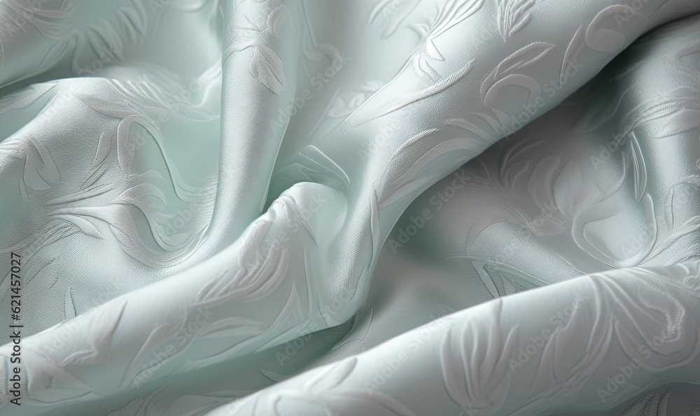 Poster a close up of a white fabric with a pattern on it. generative ai