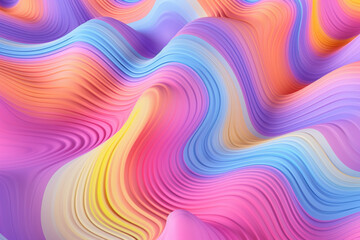Fototapeta premium Scifi psychedelia colorful wavy abstract background, AI generated