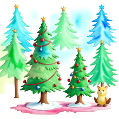 Fototapeta premium Vintage christmas tree with gifts concept
