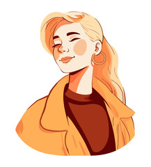 Smiling businesswoman in yellow suit