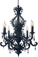 Fototapeta na wymiar classic dark chandelier2 line icon