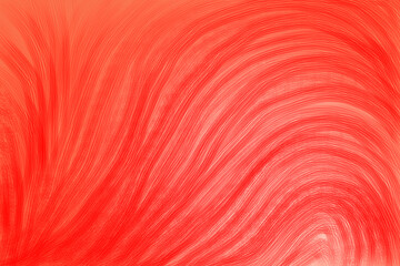 Red abstract background with drawn curved blurred lines. Place for text.