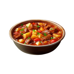 Boiled goulash. isolated object, transparent background