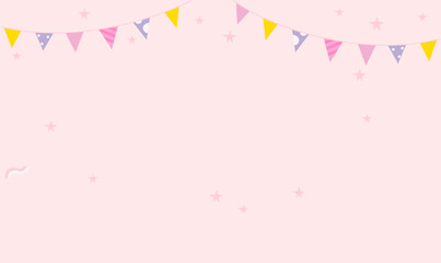 pink color birthday background for kids special day, confetti and sparkles 