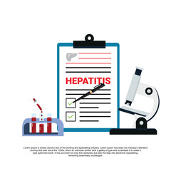 Medical diagnosis of Hepatitis, Cancer, cirrhosis and hepatitis. Vector flat illustration