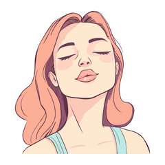 Beautiful young woman with brown hair smiling