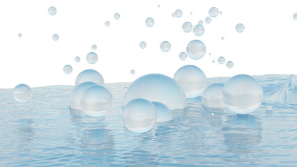 Naklejka na ściany i meble water drops on blue background, water bubbles png, bubbles transparent, water bubbles wallpaper