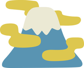 シンプルにデフォルメした富士山のイラスト