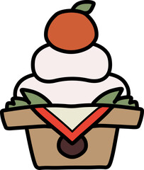 シンプルにデフォルメした鏡餅のイラスト