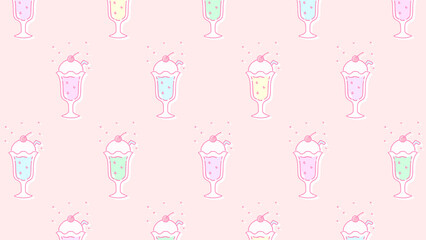 レトロなクリームソーダ壁紙⭐︎