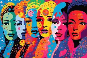 Fototapeta na wymiar pop art image inspired by the gender fluidity and diversity in the LGBTQ+ community
