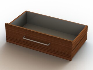 Single Wooden Drawer 3D model