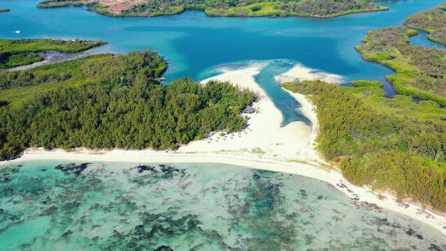 Wonderful view from above of &Icirc;le aux Cerfs island.