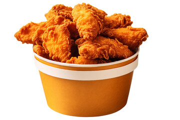 Bucket of fried chicken. isolated object, transparent background