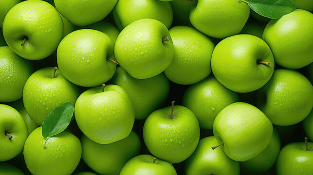Background of green apples