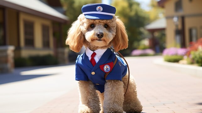Poodle Mail Carrier: Canine Messenger of Wagging Tail Mail