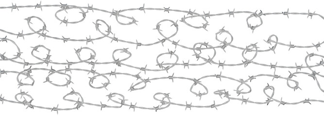 horizontal twisted barbed wires	