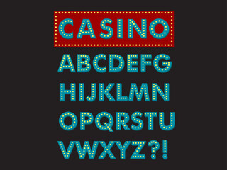 set of casino fonts letters